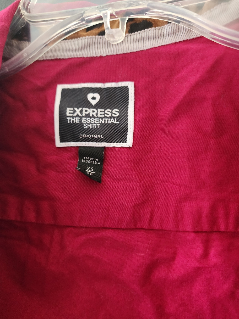 Express Red Button-Up Blouse - Picture 3 of 3